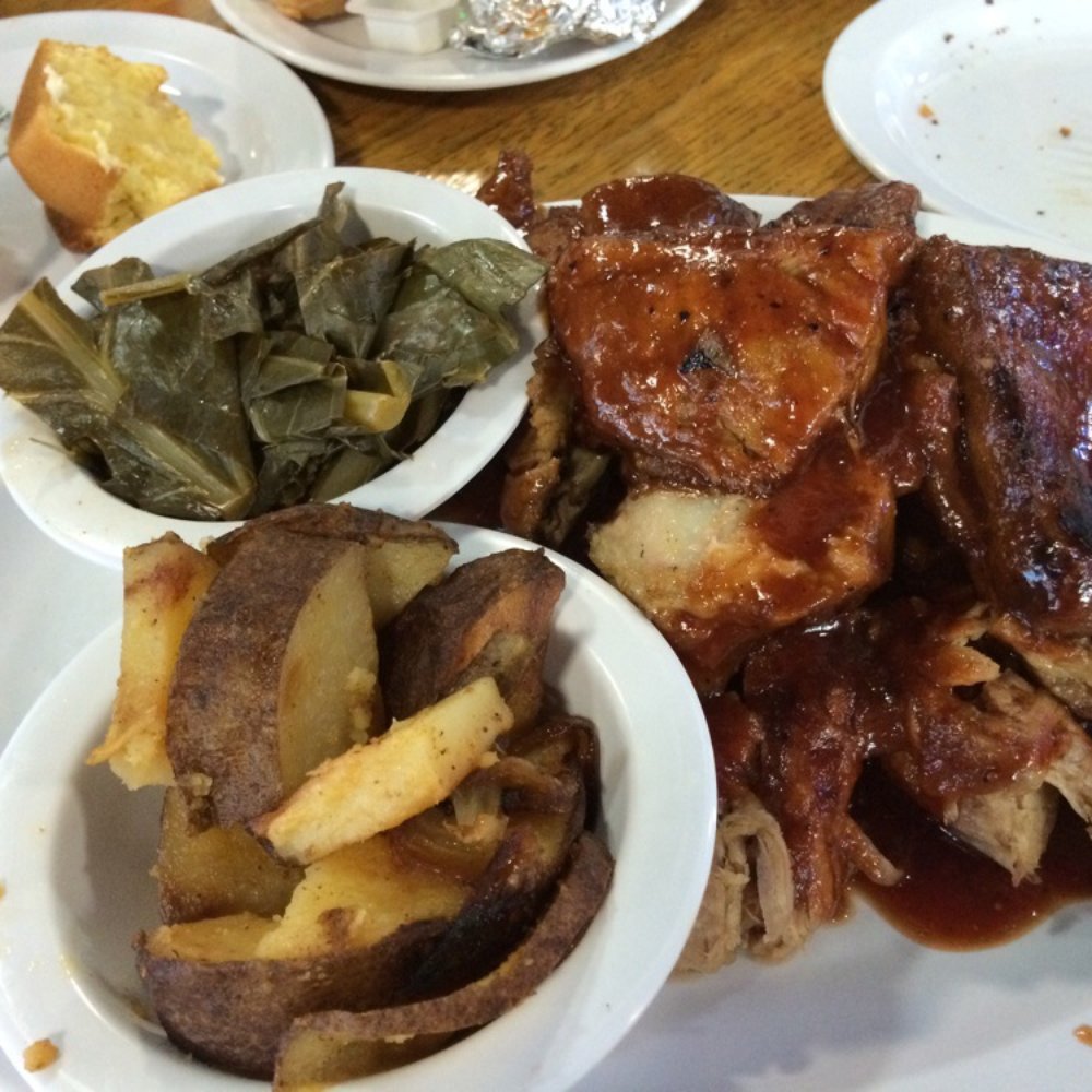 Ribs USA - Combo : Rib tips & pulled pork with collard green & roasted potato. - Barbeque Near Me - Burbank, California Ribs USA - Combo : Rib tips & pulled pork with collard green & roasted potato. - Barbeque Near Me - Burbank, California