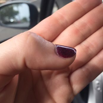 Magic Nails - Example of scratchy edge from polish going up & over cuticle skin. 7 of my finger have this edge - Nail Salons Near Me - Reno, Nevada