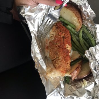 Fit Fuel - Crab & shrimp Stuffed cod, my favorite thing to get here. The foil is from me heating it up in the oven!! - Food Delivery Services Near Me - Tonawanda, New York Fit Fuel - Crab & shrimp Stuffed cod, my favorite thing to get here. The foil is from me heating it up in the oven!! - Food Delivery Services Near Me - Tonawanda, New York