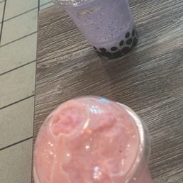 Taro Milk Blended with boba & with light boba. They cost the same though