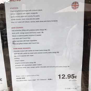 Cafe Paris - Lunch special menu - Catalan Near Me - Figueres, GI