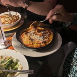 Backed Chicken Parmesan and baked ravioli Backed Chicken Parmesan and baked ravioli