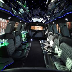 Top Travel Limousine - Inside of White Cadillac Escalade Limousine
