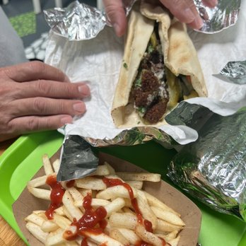 Falafel California - Felafel wrap and fries - Mediterranean Near Me - San Diego, California