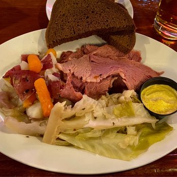 Llywelyn's Pub - Corn beef. Cabbage and potatoes w/carrots. Little rye bread, too - Irish Pub Near Me - Webster Groves, Missouri
