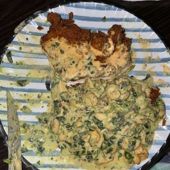 Outback Steakhouse - Bloomin' Fried Chicken with creamed spinach and steakhouse mac & cheese - Steakhouses Near Me - Winter Park, Florida Outback Steakhouse - Bloomin' Fried Chicken with creamed spinach and steakhouse mac & cheese - Steakhouses Near Me - Winter Park, Florida