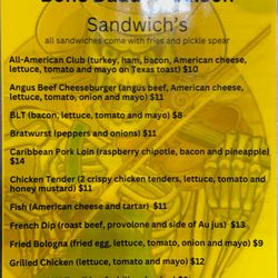 Bone Daddy’s Saloon - Menu