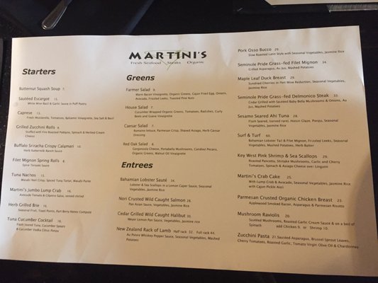 Menu photo 8 Martini's Organic South Daytona, FL