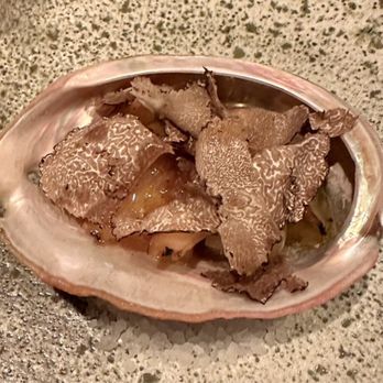 1601 Bar & Kitchen - Poached local abalone, goraka, treacle butter, Burgundy fall truffles - Asian Fusion Near Me - San Francisco, California 1601 Bar & Kitchen - Poached local abalone, goraka, treacle butter, Burgundy fall truffles - Asian Fusion Near Me - San Francisco, California