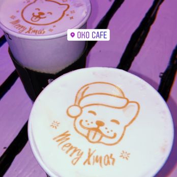 Oko Cafe - hot almond milk tea + hot coconut milk tea - Cafes Near Me - Gardena, California