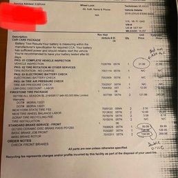 $840 bill for front tires and a front brake job....... Brake job was $500 for the cheapest quality parts
