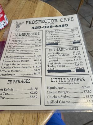 Menu photo 1 Prospector Cafe Marysvale, UT