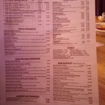 Ojeda's - Back of menu - Mexican Near Me - Desoto, Texas