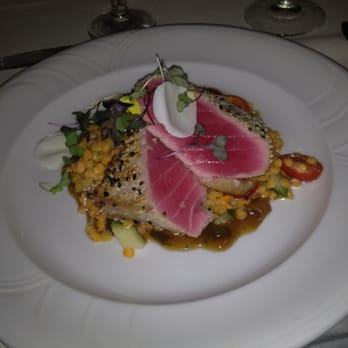 Stingray Cafe - Tuna crusted with sesame seeds and Sichuanese peppercorns, atop red lentil stew. Apologies for the crappy lighting. - Seafood Near Me - Fajardo, Puerto Rico Stingray Cafe - Tuna crusted with sesame seeds and Sichuanese peppercorns, atop red lentil stew. Apologies for the crappy lighting. - Seafood Near Me - Fajardo, Puerto Rico