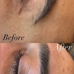 Milan Salon & Spa - Las Vegas - Before & after men's eyebrow waxing