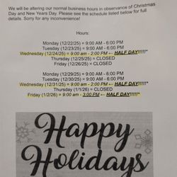 Oak Hills Medical Pharmacy - Holiday 2025 hrs