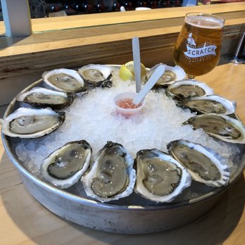 Silvershell Counter + Kitchen - Oyster sampler with a local beer from Scratch - Seafood Near Me - Easton, Pennsylvania