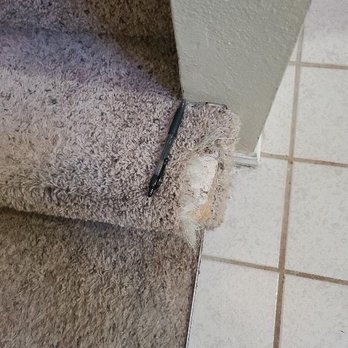 Crystal Carpet Care - Dog chewed corner of the staircase - Carpet Cleaning Near Me - Sumner, Washington