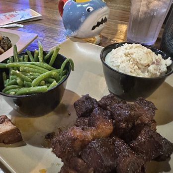 Sauced BBQ & Spirits - Orange - Burnt ends pork belly with two sides. ($27) - Barbeque Near Me - Orange, California Sauced BBQ & Spirits - Orange - Burnt ends pork belly with two sides. ($27) - Barbeque Near Me - Orange, California
