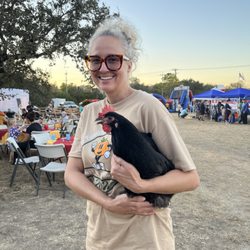 Buckner Fanning School At Mission Springs - Our Gardening Teacher with one of the School's hens