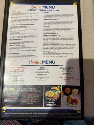 Menu photo 1 La Playa Mexican Cafe Harlingen, TX Menu photo 1 La Playa Mexican Cafe Harlingen, TX