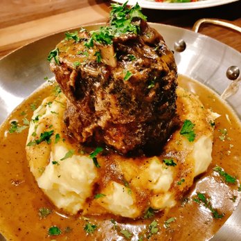Baldamar - Apple cider pork shank w potato purée - New American Near Me - Roseville, Minnesota
