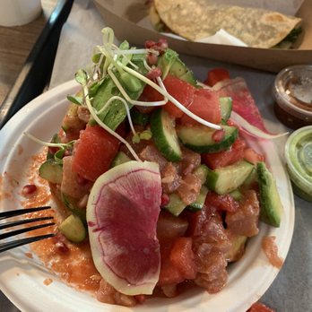 Corazon Cocina - Watermelon ceviche with fish of the day - Mexican Near Me - Santa Barbara, California Corazon Cocina - Watermelon ceviche with fish of the day - Mexican Near Me - Santa Barbara, California
