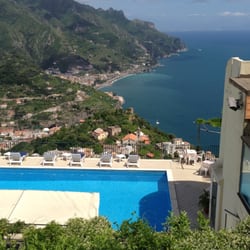 Hotel Graal - Overlooking the hotel pool (standing on Via Giovanni Boccaccio)
