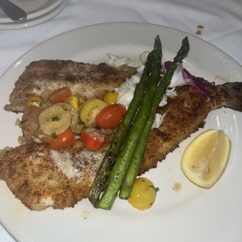 Ouisie's Table - Parmesan Crusted Rainbow Trout Plate - New American Near Me - Houston, Texas