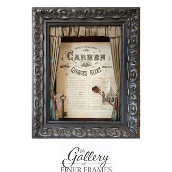 Finer Frames - Shadowbox with fabric curtain detail - Art Galleries Near Me - Eagle, Idaho