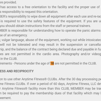 Anytime Fitness - The agreement clearly says no person under the age of 18 allowed in the CLUB - Gyms Near Me - Aiea, Hawaii Anytime Fitness - The agreement clearly says no person under the age of 18 allowed in the CLUB - Gyms Near Me - Aiea, Hawaii