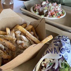 Greek Eats - Gyro, fries, salad