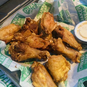 Quaker Steak & Lube - Single (10) Jumbo Bone-in Wings with a garlic parmesan sauce that I didn't like -- $14 - American Near Me - Valley View, Ohio