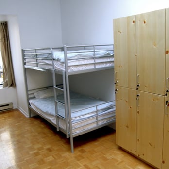 Auberge l'Apéro - Dorm showing bunkbed with lockers - Hostels Near Me - Montreal, Quebec Auberge l'Apéro - Dorm showing bunkbed with lockers - Hostels Near Me - Montreal, Quebec