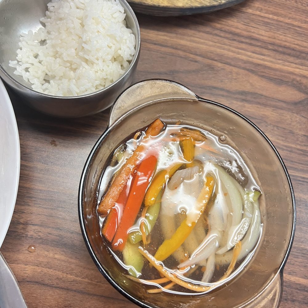 U Know Korean Bistro - Sweet and sour sauce with slice veg. Side of sticky rice - Korean Near Me - Sunrise, Florida U Know Korean Bistro - Sweet and sour sauce with slice veg. Side of sticky rice - Korean Near Me - Sunrise, Florida