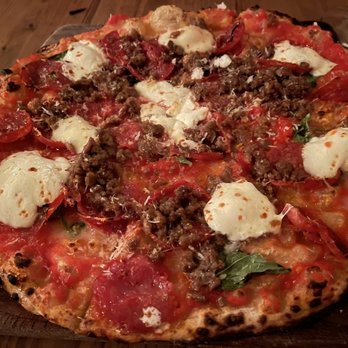 The Backspace - Pepperoni Americano with sausage added - Italian Near Me - Austin, Texas