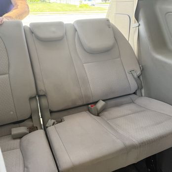 Car Bubbles - The dark spots you see on these seats are just wet spots - Auto Detailing Near Me