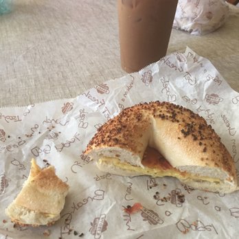 Big Apple Bagels - Bacon egg and cheese on a garlic bagel with an iced coffee! Perfect! - Bagels Near Me - Surfside Beach, South Carolina Big Apple Bagels - Bacon egg and cheese on a garlic bagel with an iced coffee! Perfect! - Bagels Near Me - Surfside Beach, South Carolina