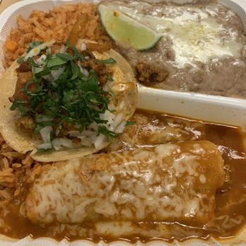 Casa Agave Restaurant - Enchilada and Al Pastor taco lunch combo - Mexican Near Me - FAIRFIELD, California
