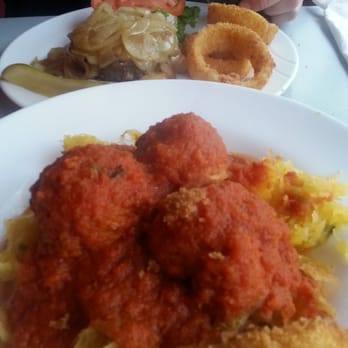 Georgie's Diner - Vegan spaghetti squash and " meatballs " With French Onion burger - Vegan Near Me - West Haven, Connecticut Georgie's Diner - Vegan spaghetti squash and " meatballs " With French Onion burger - Vegan Near Me - West Haven, Connecticut