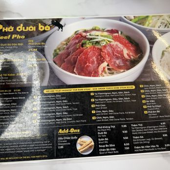 Pho Duoi Bo - Menu - Vietnamese Near Me - San Jose, California