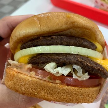 In-N-Out Burger - Double double with fries in background - Burgers Near Me - Carmel Mountain, California