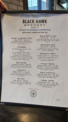 Menu photo 1 Black Hawk Brewery Prosper, TX Menu photo 1 Black Hawk Brewery Prosper, TX