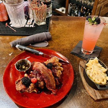 Brick & Bourbon - Chicken and Hot Honey Chicken & Waffles & Side Cast Iron Mac & Cheese - New American Near Me - Maple Grove, Minnesota Brick & Bourbon - Chicken and Hot Honey Chicken & Waffles & Side Cast Iron Mac & Cheese - New American Near Me - Maple Grove, Minnesota