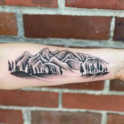Collective Hive Tattoo - Mountains Done by Arron Hotz