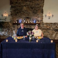 Paradise Cove - Bride/Groom table with beautiful fireplace