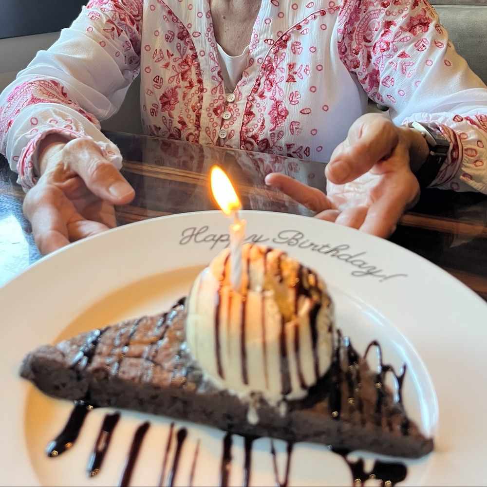 My friend's birthday dessert, on the house.