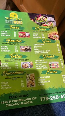 Menu photo 4 Taco Moro Chicago, IL