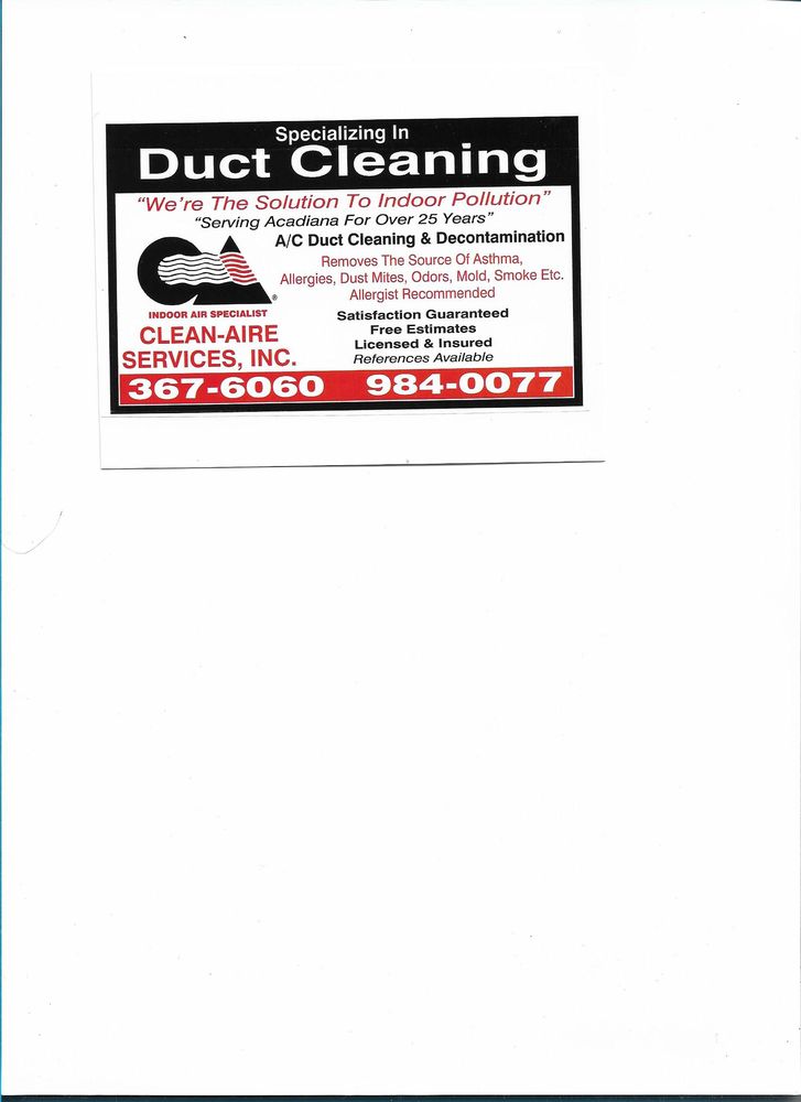 CLEANAIRE SERVICES Updated August 2024 New Iberia, Louisiana
