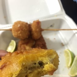 Mid Atlantic Fish Market - Maduro cake with raw batter (I'd recommend skipping this item!)